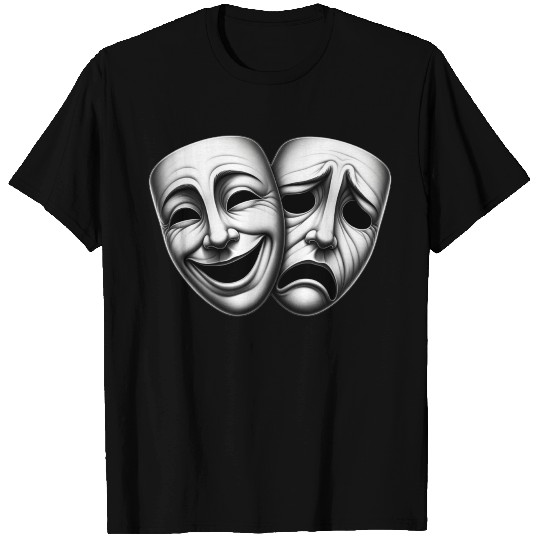 Comedy and Tragedy Masks – Classic Theater Art  T Shirts