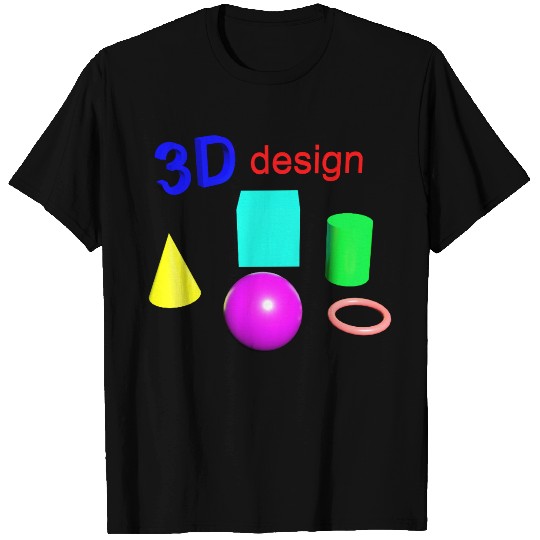 Vibrant 3D Geometric Shape Design T Shirts
