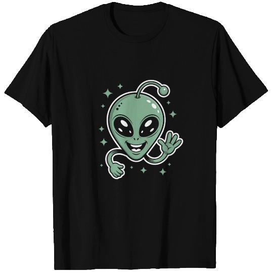 Cute Alien Cartoon Illustration T Shirts