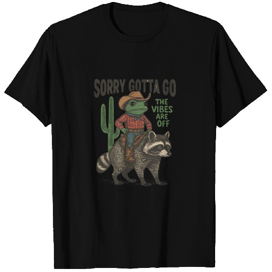 Vintage Cowboy Frog Riding Raccoon – Funny Western T Shirts