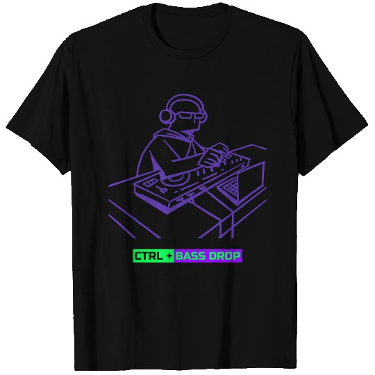 CTRL + Bass Drop DJ Software T Shirts