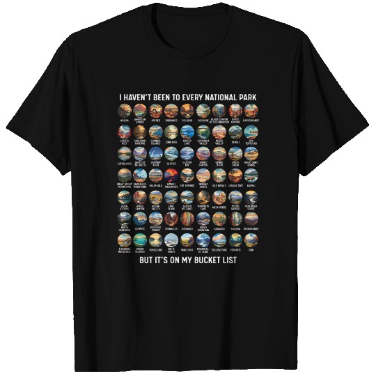 All US National Park Checklist Bucket List T Shirts