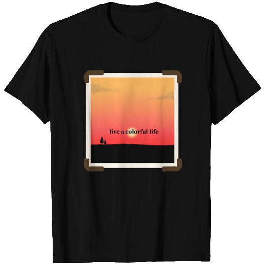 Colorful sunsets with modern text T Shirts