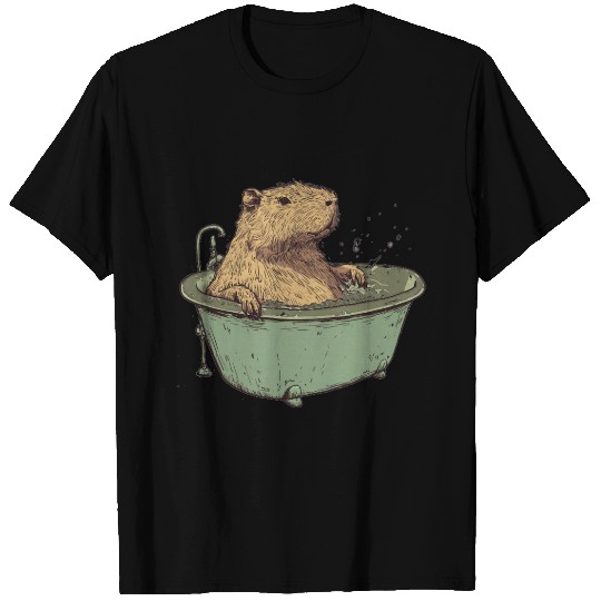 Capybara is Enjoying Its Bathtub T Shirts
