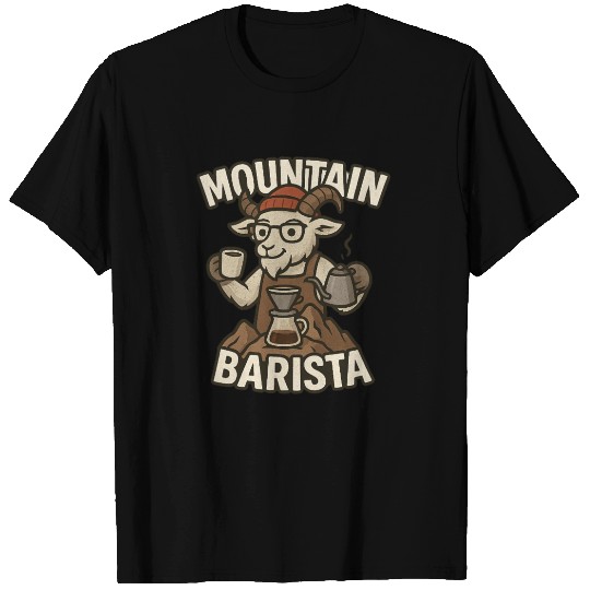 Mountain Goat Barista Design T Shirts