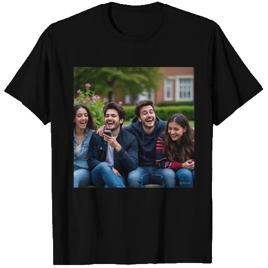 Joyful Group Friendship Illustration T Shirts