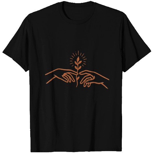 Hands nurturing growth and self-love T Shirts