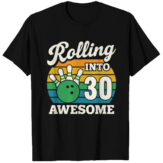 Retro Bowling 30th Birthday Celebration T Shirts