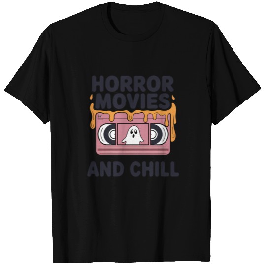 Spooky Ghost VHS Tape Chill Design T Shirts