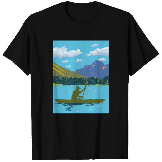 Kayak in Lake Josephine Glacier National Park WPA T Shirts