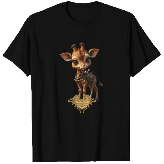 Whimsical Giraffe with Steampunk Accessories T Shirts