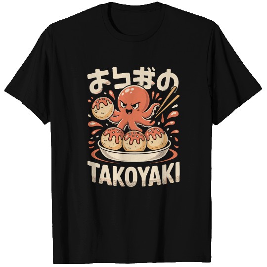 Octopus Serving Takoyaki Illustration T Shirts