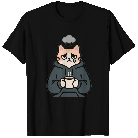 Sad Winter Cat T Shirts Design "Aniverse Cats"