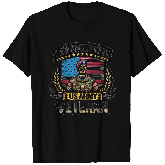 Proud US Army Vet Emblem T Shirts