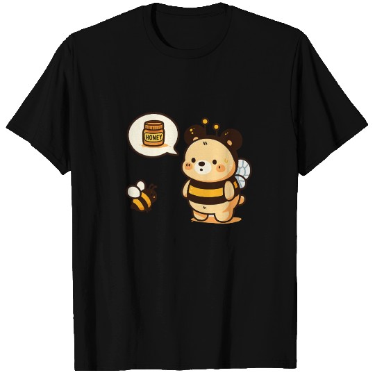 Cute Bumblebee Bear Cartoon Design T Shirts