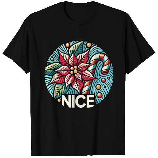 Festive Poinsettia Holiday Patch T Shirts