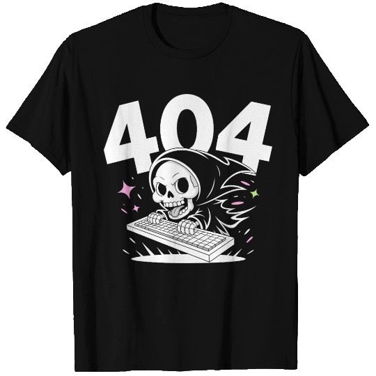 Skull Cartoon Emergency 404 Error Design T Shirts