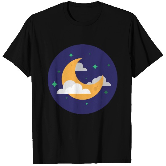Dreamy Night Sky Crescent Design T Shirts