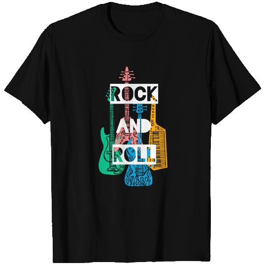 Rock and Roll Guitar Art Design T Shirts