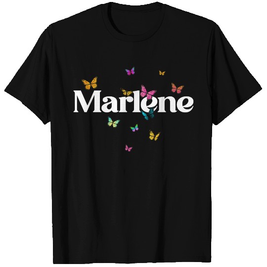 Colorful Butterflies with cute Girl Name MARLENE T Shirts