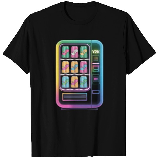 Y2K Cyber Vending Machine with Iridescent Drinks T Shirts
