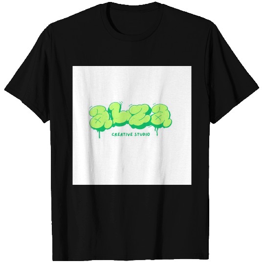 Neon Green Modern Graffiti Urban Spry Logo T Shirts