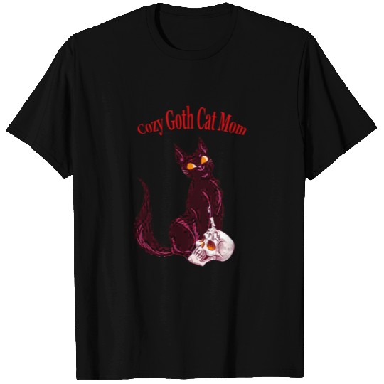 Cozy Gothic Cat Mom T Shirts
