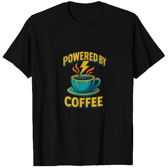 Powered by Coffee Illustration T Shirts