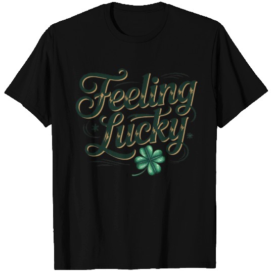 Felling Lucky Shamrock Typography T Shirts