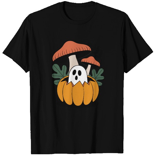 Cottagecore Halloween Ghost Flower Pumpkin T Shirts
