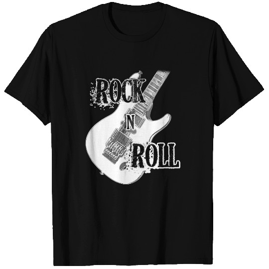 Rock and Roll Electric Guitar Design T Shirts