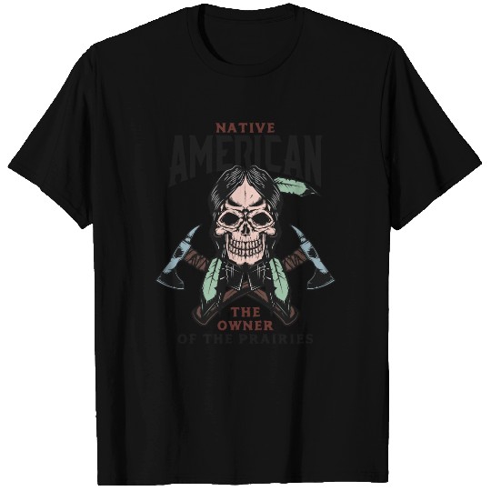 Native American Skull Warrior Design T Shirts