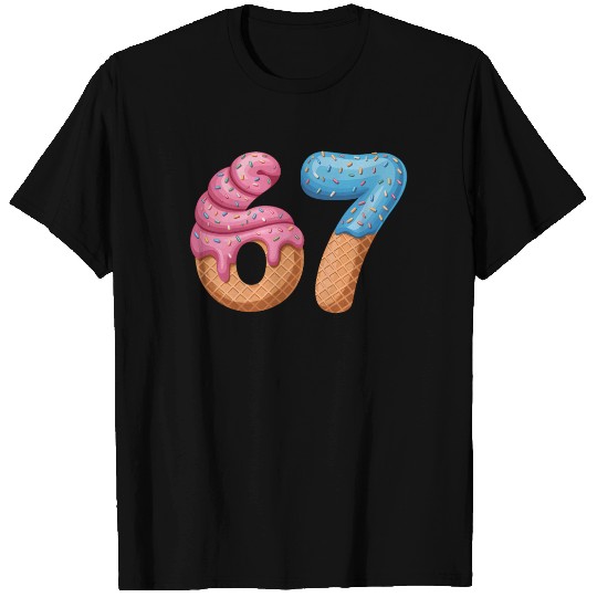 67 Ice Cream Drip Meme Funny Six Seven Gen Alpha T Shirts