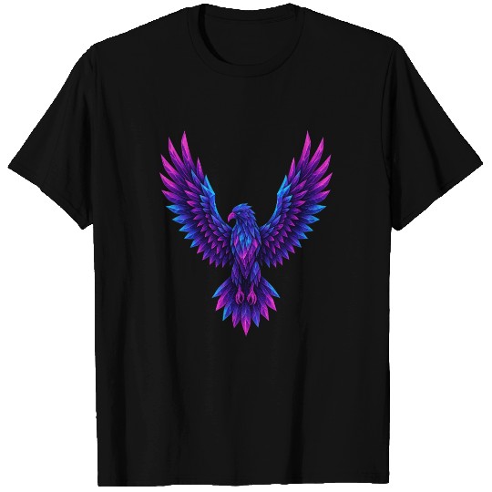 Vivid Blue-Purple Mythical Phoenix T Shirts