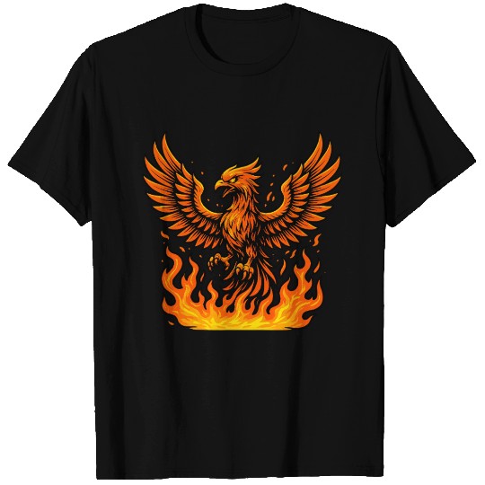 Fiery Phoenix Rising Illustration T Shirts