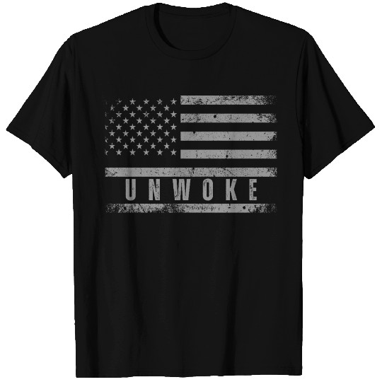 Unwoke Patriotic Freedom of Speech USA Flag T Shirts