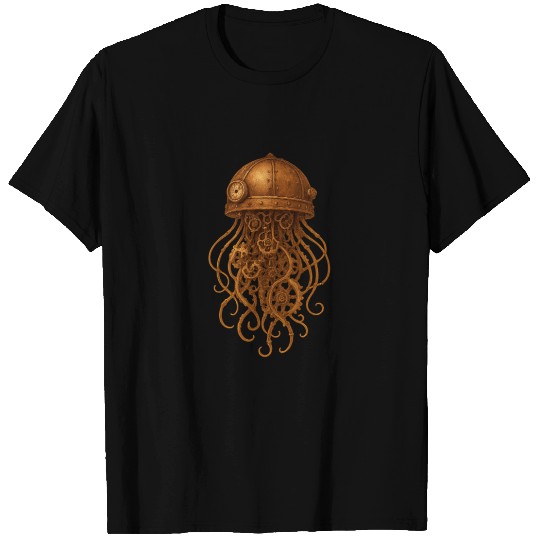 Steampunk Octopus Helmet Design T Shirts