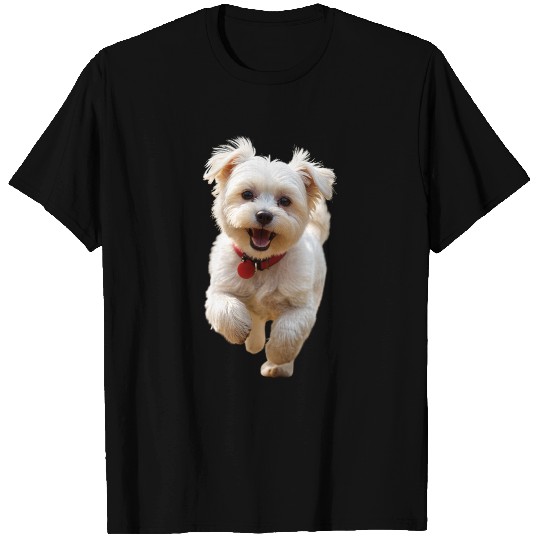 Joyful Puppy Run Illustration T Shirts