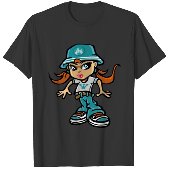 Hip hop girl and bob T-shirt