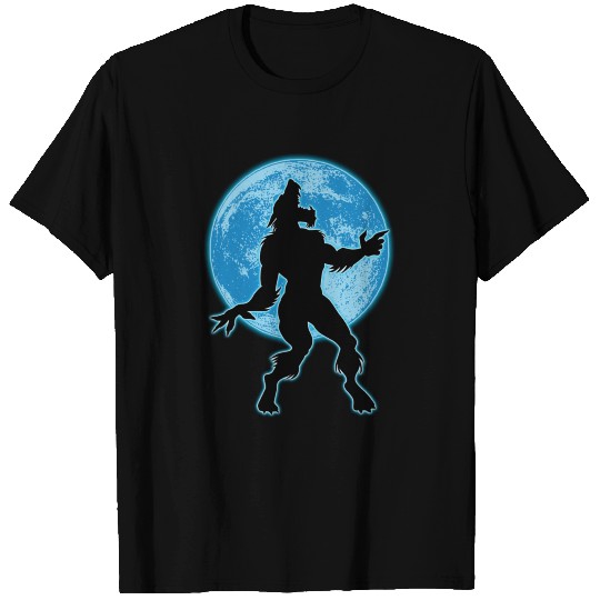 Werewolf and moon T Shirts