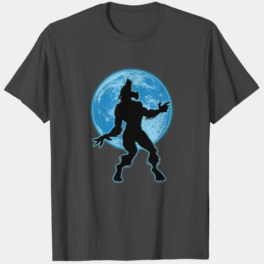 Werewolf and moon T Shirts