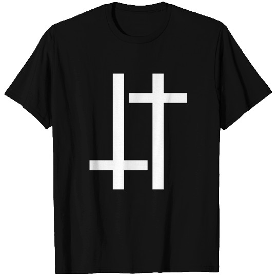 Two Cross Black Beige T Shirts