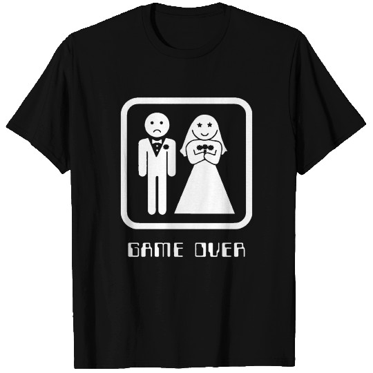 Mens GAME OVER funny wedding tuxedo bachelor party T Shirts