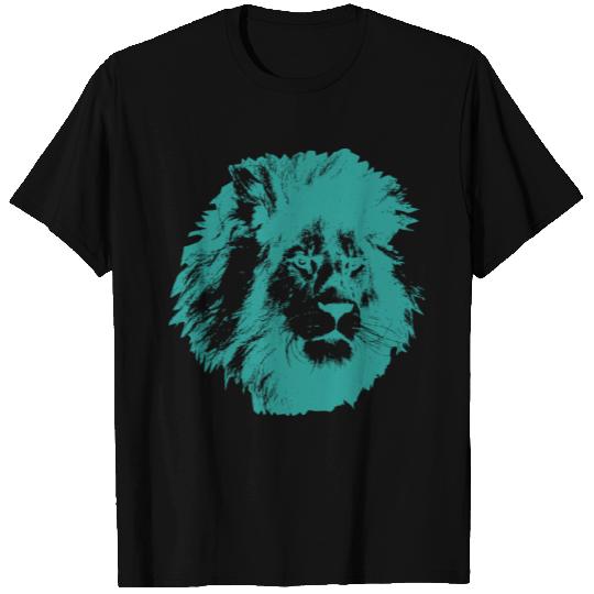 Strong Lion Illustration Wild Freedom Mint Green T Shirts