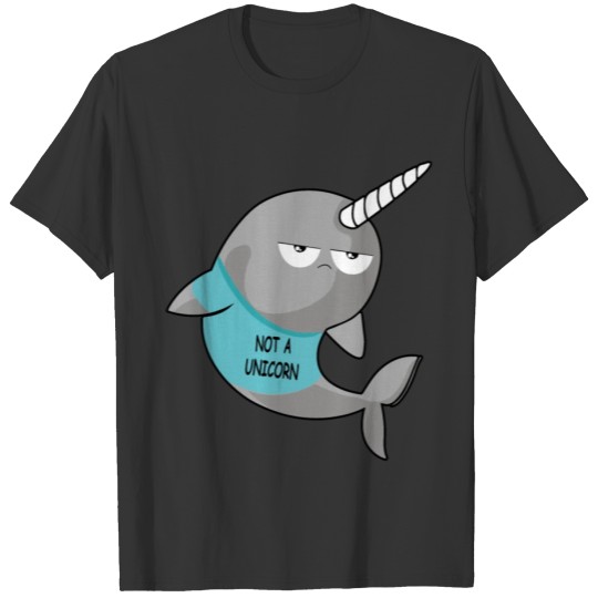 Womens Not a Unicorn Funny retro narwhal whale hor T-shirt