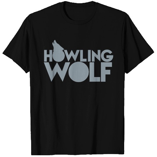 HOWLING WOLF wolves howling at the moon silver T Shirts