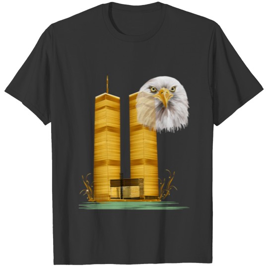 Gold Twin Towers and Eagle T Shirts
