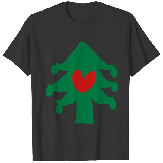 Christmas tree heart pattern vector art T Shirts