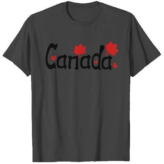 Canada txt maple leaves hearts T Shirts