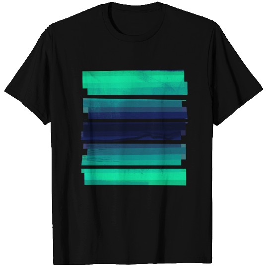 Light Green Gradient Stripes T Shirts